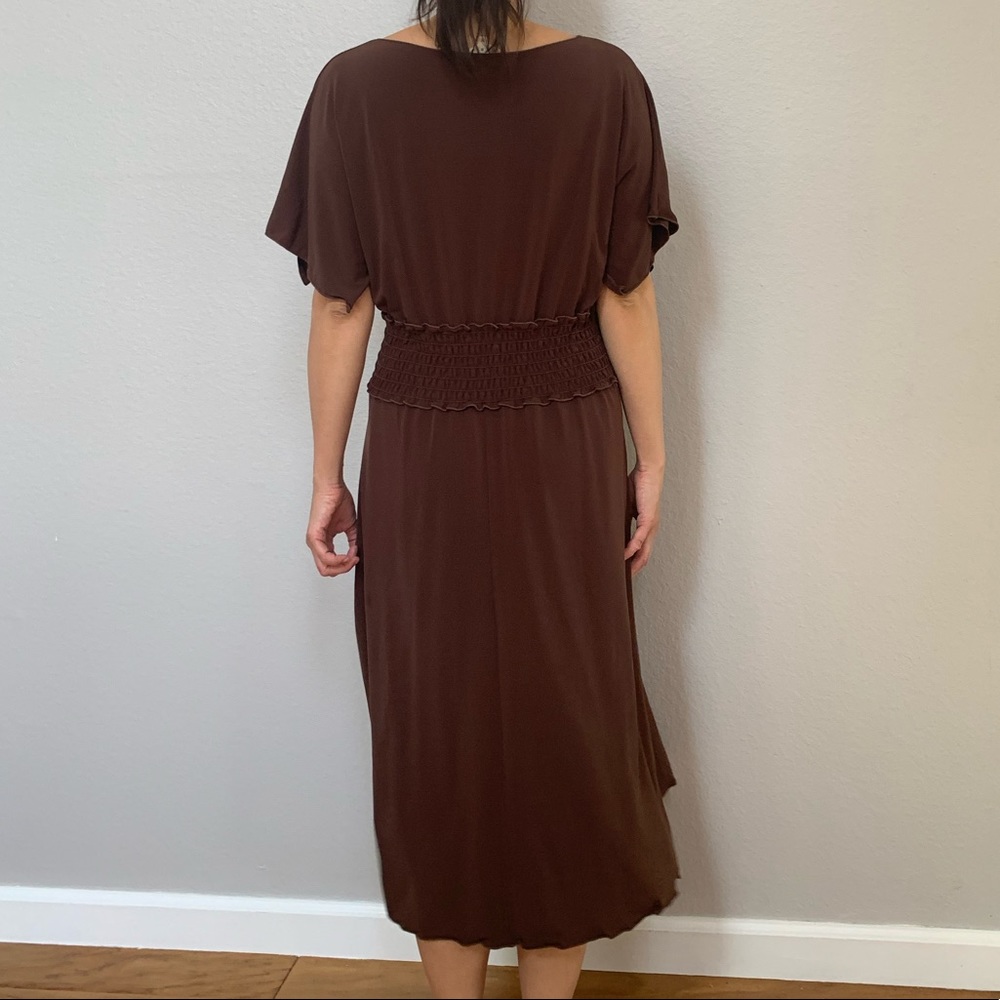 Studio M Brown Stretchy Flowy Dress - Picture 5 of 9